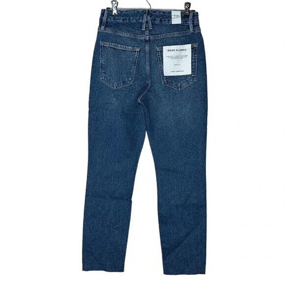 Good American Good Classic Skinnyish Fit High Rise Jeans Blue Size 6/28 NEW - Picture 2 of 7